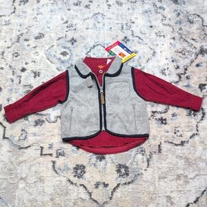 Vintage McKids 2T Corduroy Shirt Jacket NWT 90s Very Berry Red & Gray Toddler